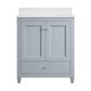 37B Claudine 30" Single Bathroom Vanity in Soft Blue with Glossy White Composite Stone Top and Backsplash, , large
