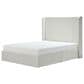 Hearth and Haven Carmen Queen Upholstered Platform Bed in Ivory, , large