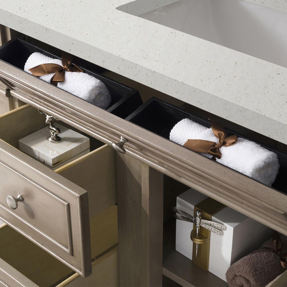 James Martin Vanities Bristol 36" Single Bathroom Vanity in Whitewashed Walnut with 3 cm Lime Delight Quartz Top and Rectangular Sink, , large