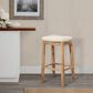 Linon Home Decor Claridge Bar Stool with Beige Cushion in Rustic Brown, , large