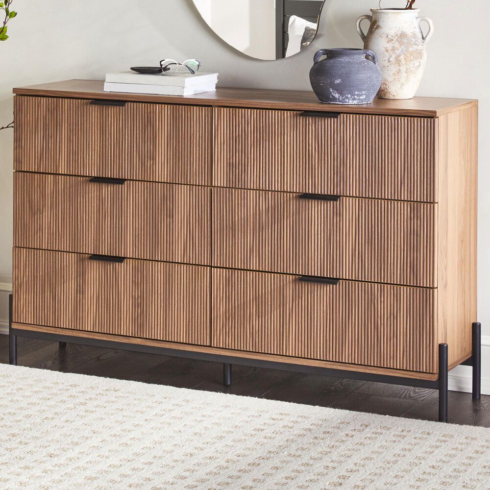 Walker Edison Paris 6-Drawer Dresser in Mocha, , large
