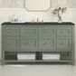 James Martin Vanities Breckenridge 60" Single Bathroom Vanity in Smokey Celadon with 3 cm Charcoal Soapstone Quartz Top and Rectangular Sink, , large