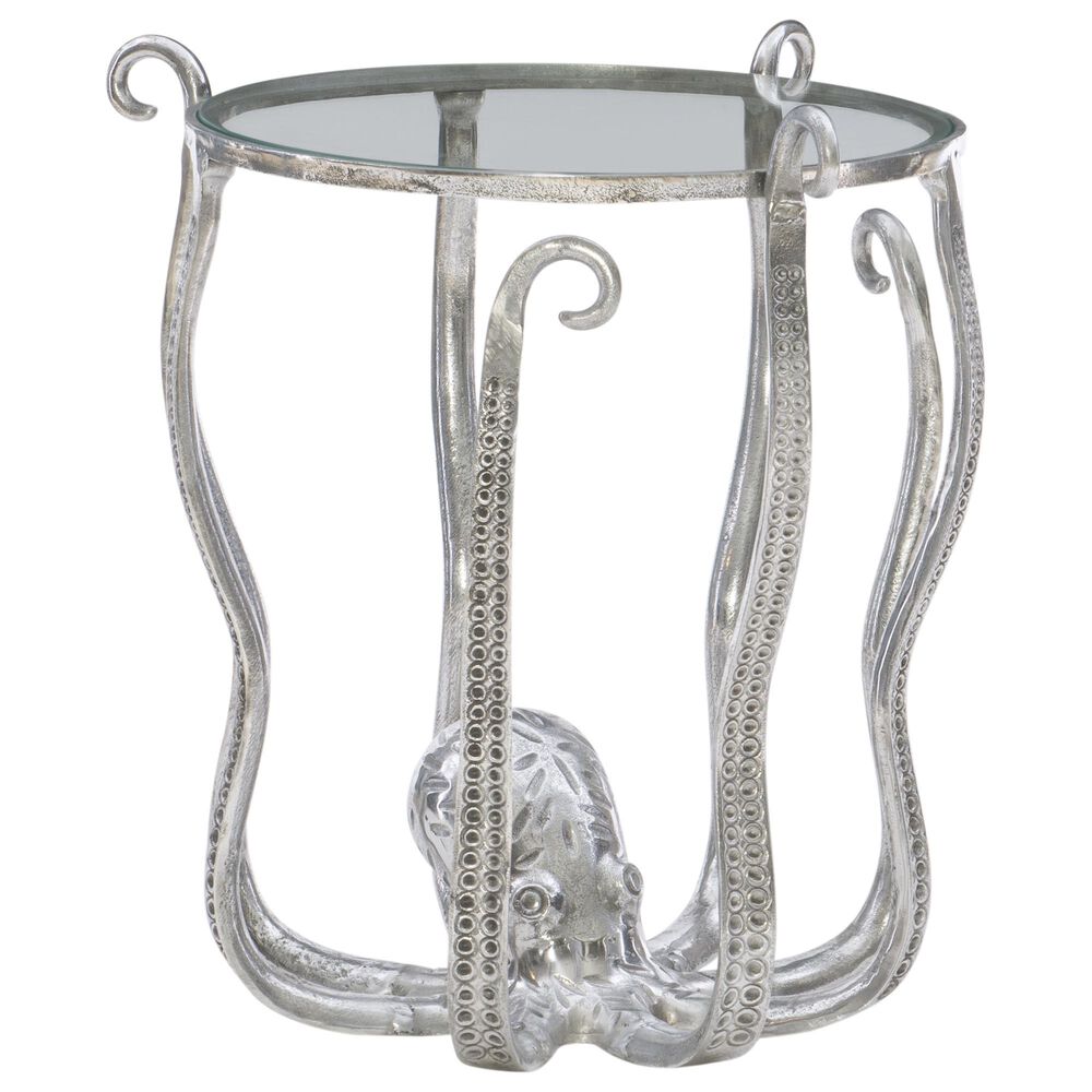 Linon Home Decor Octiana Octopus End Table in Silver, , large