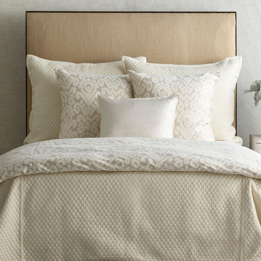 Ann Gish Basketweave Quilted King Coverlet in Natural, , large