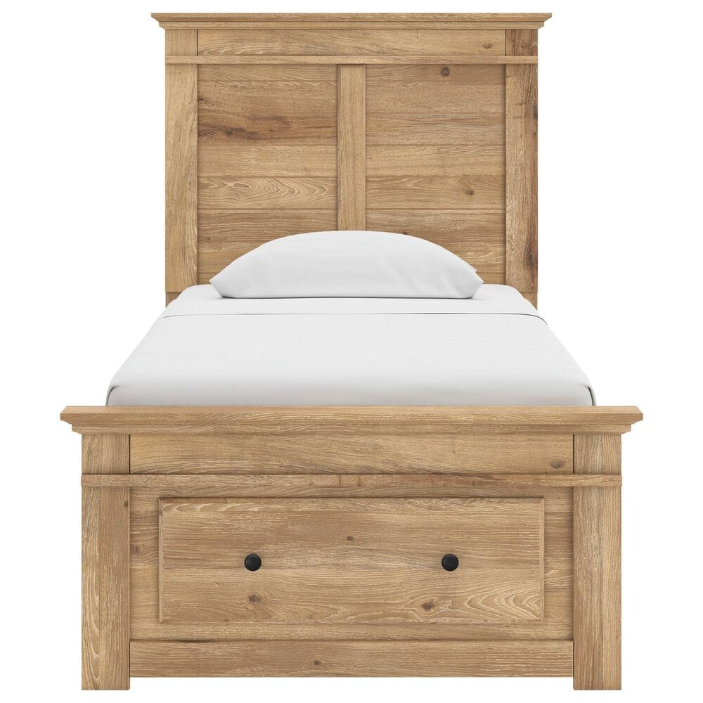 Ashley Makidern 2-Piece Twin Storage Bedroom Set with Five Drawers in Natural Brown, , large