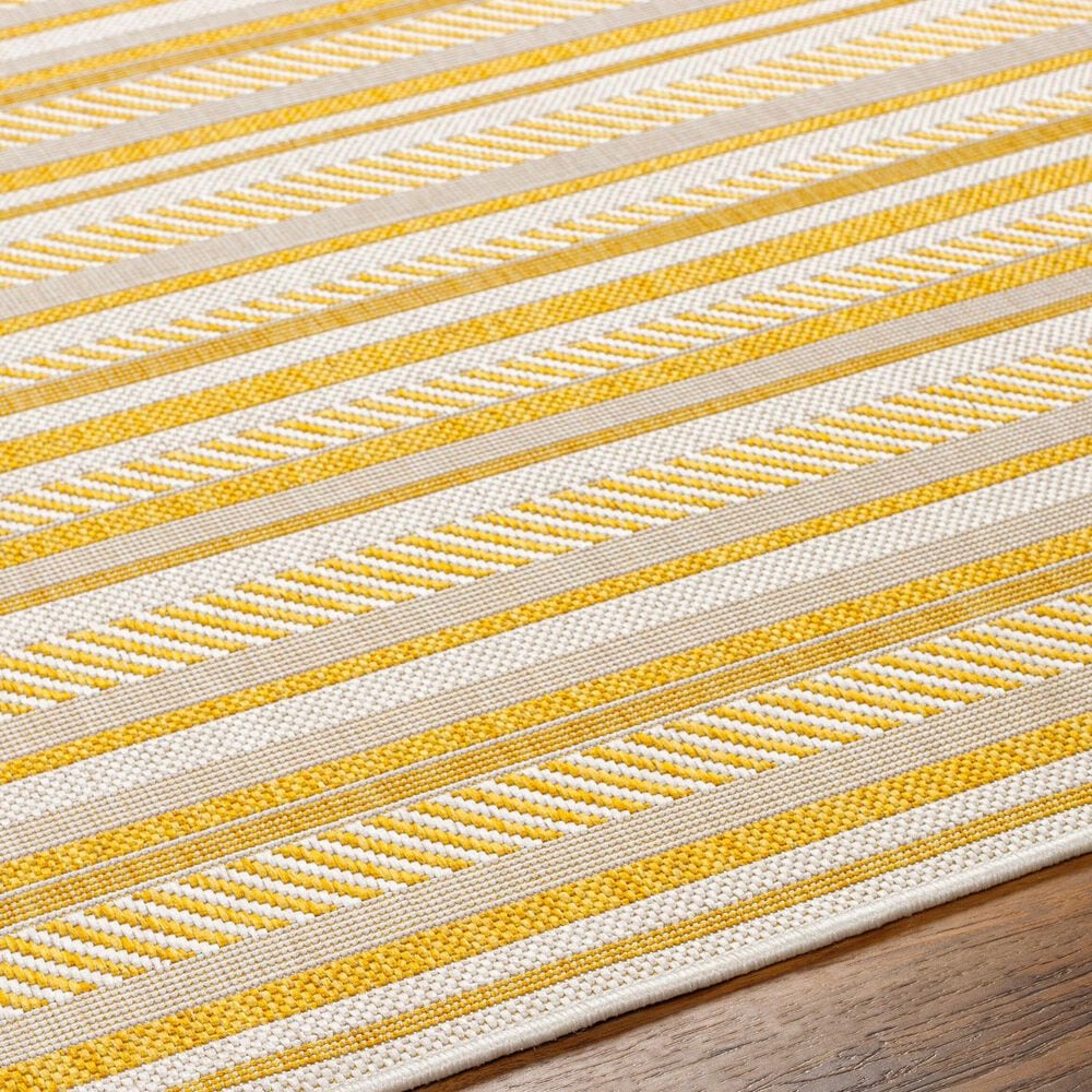 Surya Eagean EAG-2424 Mustard and Ivory 7&#39;10&quot; Square Indoor/Outdoor Area Rug, , large