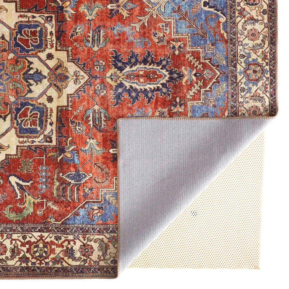 Feizy Percy 4&#39; x 6&#39; Blue and Rust Area Rug, , large