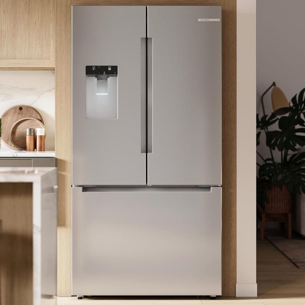 Bosch 100 Series 21.6 Cu. Ft. French Door Bottom Mount Refrigerator in Stainless Steel, , large