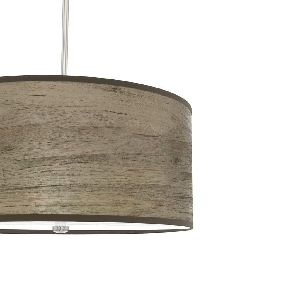 Hunter Solhaven 3-Light Mini Pendant with Warm Grey Oak Shade in Brushed Nickel, , large