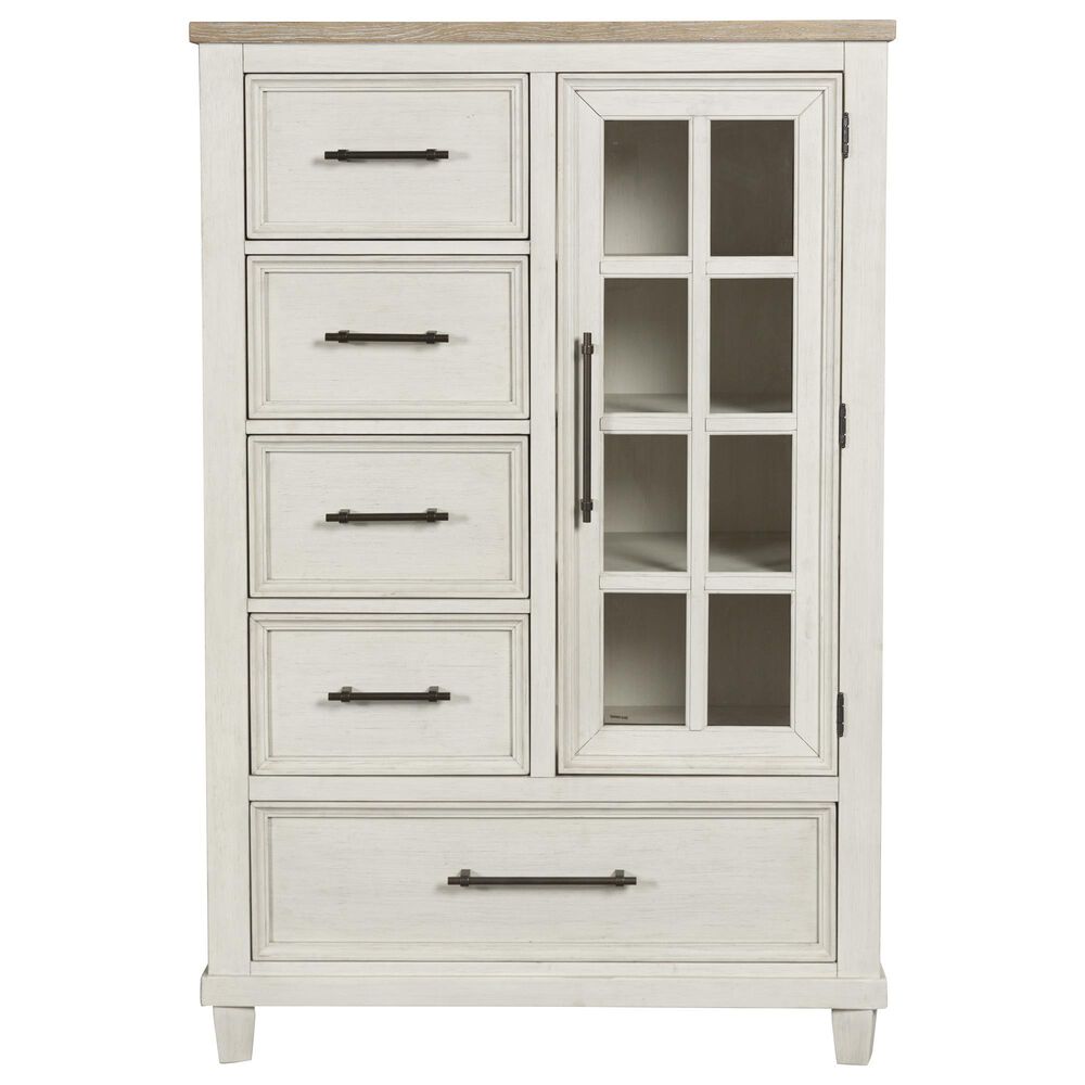 Ashley Shaybrock 5-Piece King Bedroom Set in Antique White and Brown, , large