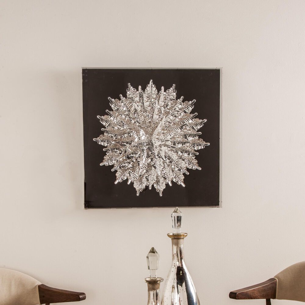 Maple and Jade 24&quot; x 24&quot; Glam Shadow Box Wall Decor in Black and Silver, , large