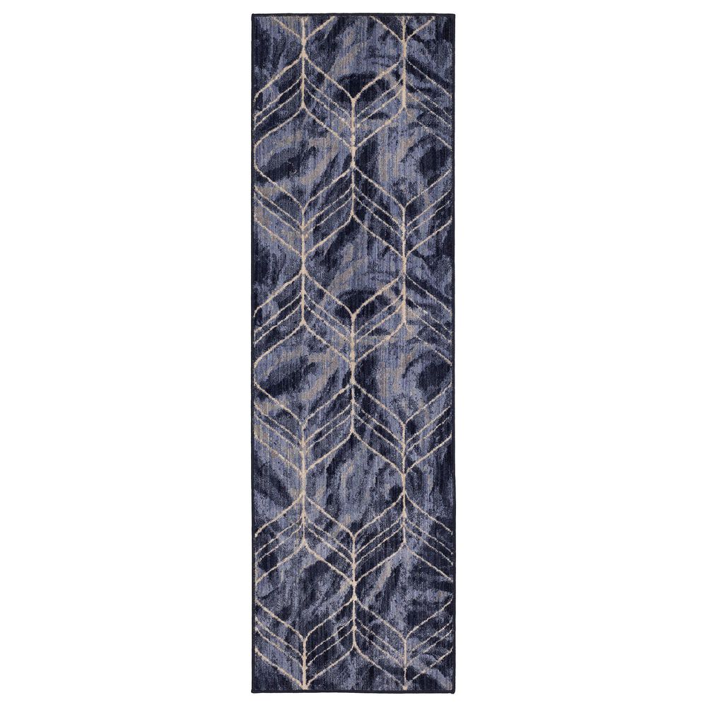 Karastan Axiom Ebb 92114-50102 2"4" x 7"10" Indigo Runner, , large