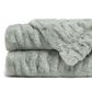 50" x 65" Ruched Faux Fur Throw Blanket in Tan Sage, , large