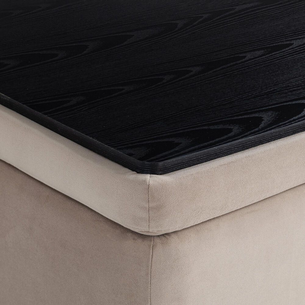 Lifestyle Solutions Kona Large Storage Ottoman in Taupe, , large
