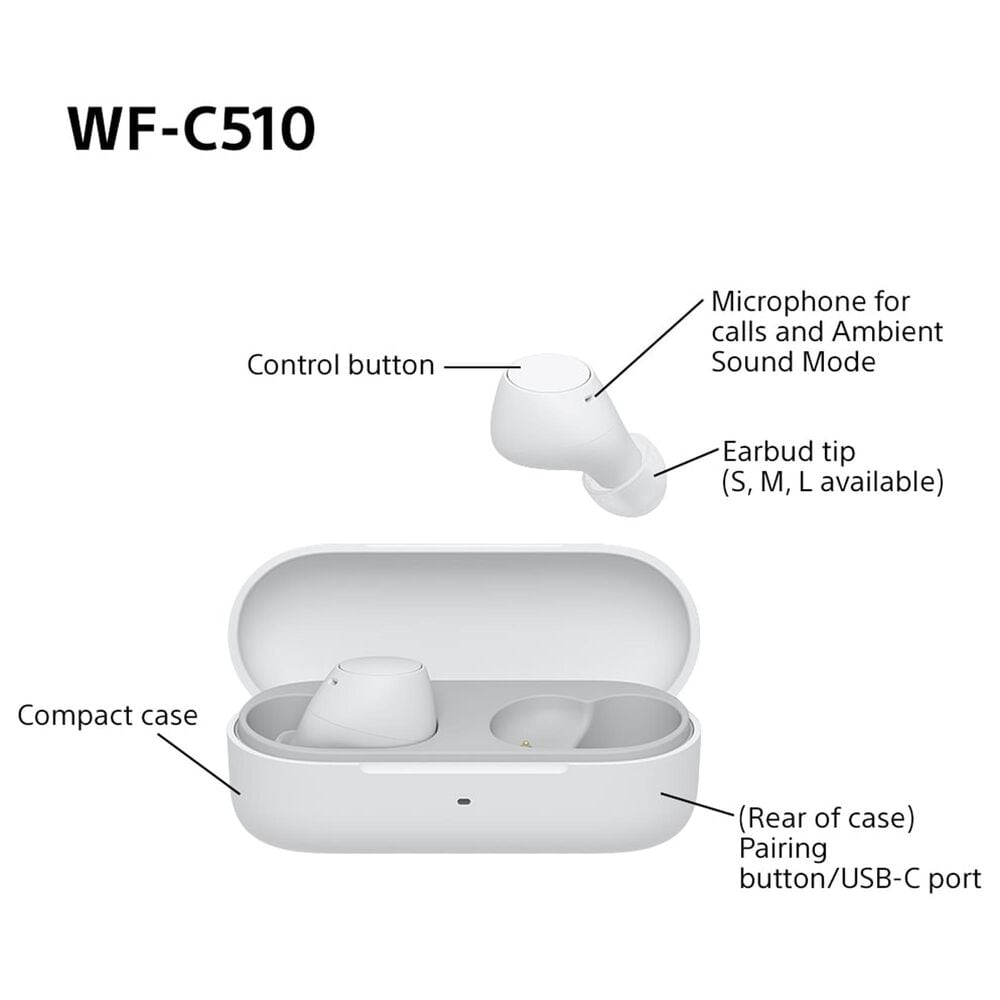 Sony Truly Wireless Earbuds in White, , large