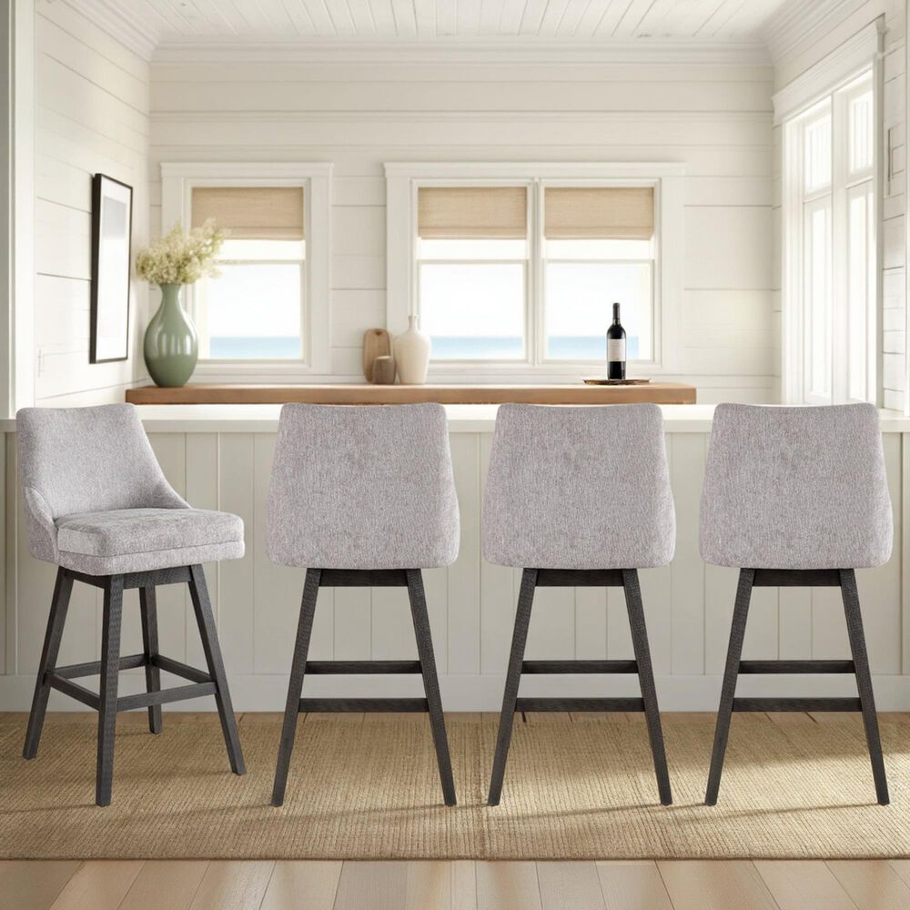 Armen Living Branson 30" Swivel Bar Stool in Gray, , large