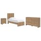 Ashley Gramburg 3 Piece Twin Platform Panel Bedroom Set in Warm Brown, , large