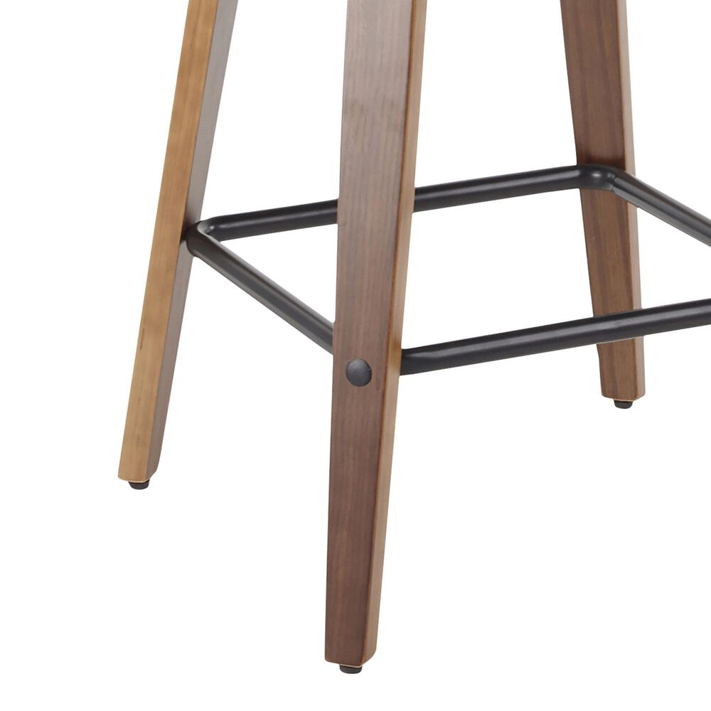 Lumisource Trevi Swivel Counter Stool with Grey Cushion in Walnut and Black &#40;Set of 2&#41;, , large