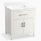 Kohler Kresla 30" Single Bathroom Vanity in White with 3 cm White Quartz Top and Rectangular Sink, , large