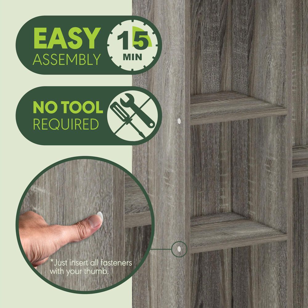 HOMLUX 5-Cube Open Shelf Storage Bookcase in French Oak, , large