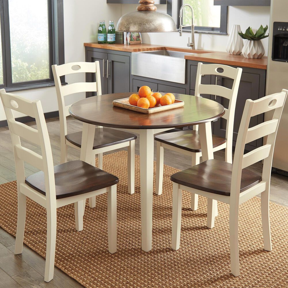 Ashley Woodanville Dining Chair in Cream and Brown &#40;Set of 2&#41;, , large
