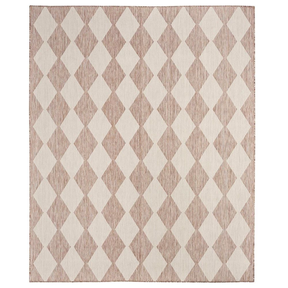 Nourison Positano Geometric Beige 8" x 10" Indoor/Outdoor Area Rug, , large