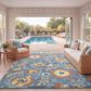 Other Aloha Blue and Rose 9" x 12" Indoor/Outdoor Area Rug, , large