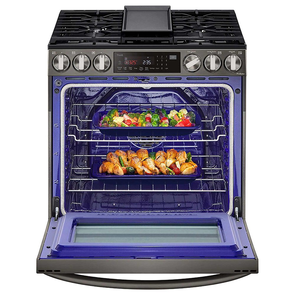 LG 6.3 Cu. Ft. Gas SlideIn Range with Air Fry in Black Stainless Steel Nebraska Furniture Mart