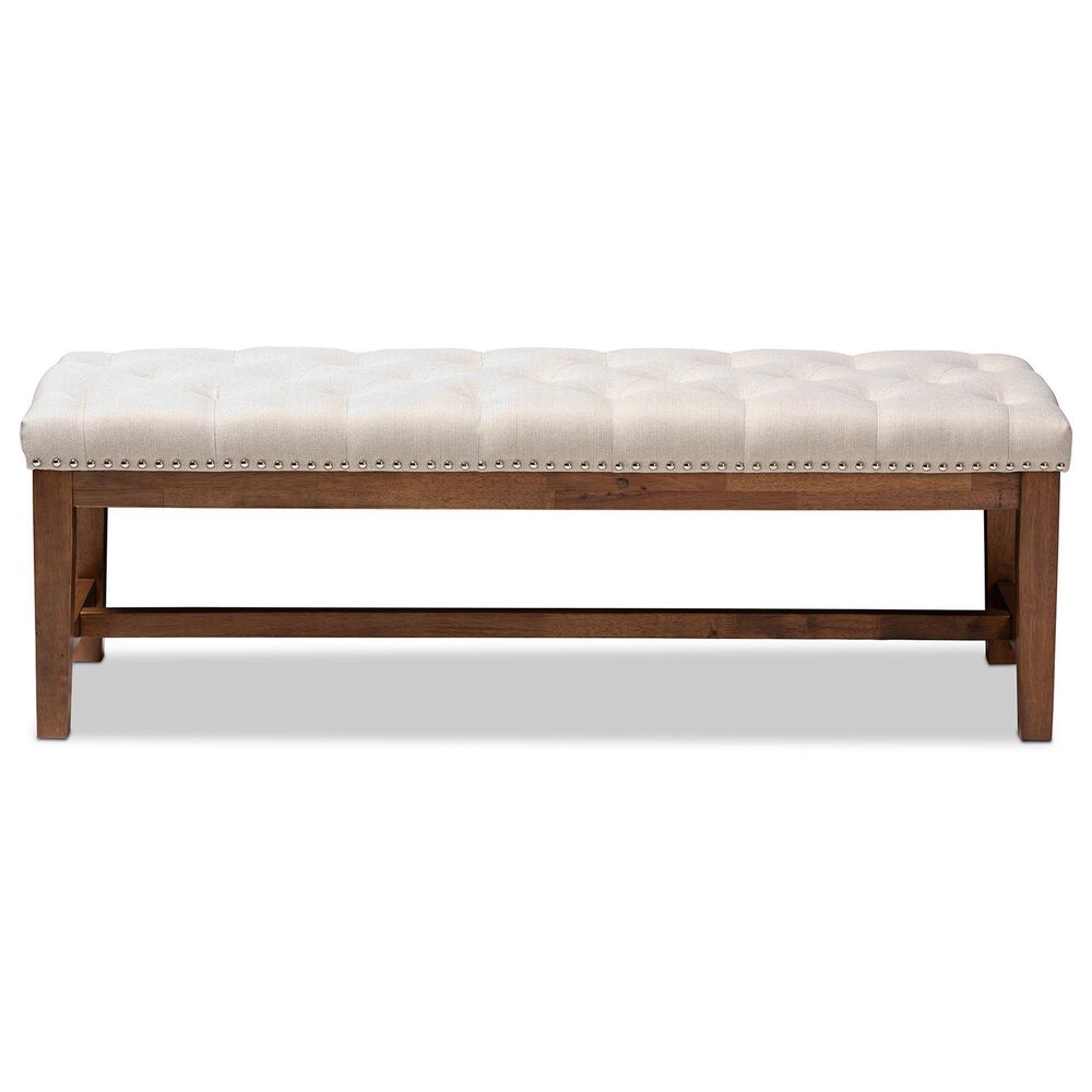 Baxton Studio Ainsley Accent Bench in Light Beige, , large