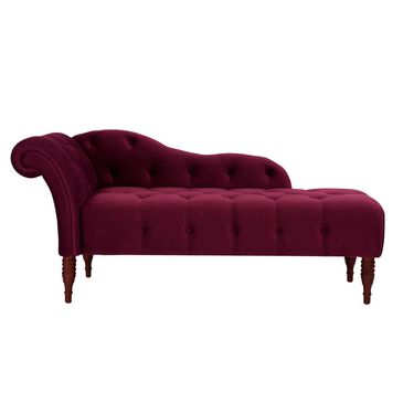 Jennifer Taylor Home Samuel Tufted Roll Arm Chaise Lounge in Burgundy, , large