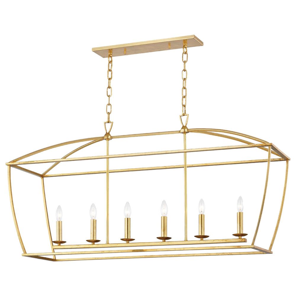 Hudson Valley Lighting Bryant 6-Light Linear in Gold Leaf, , large