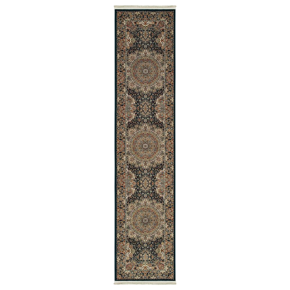 Oriental Weavers Masterpiece 5501K 2&#39;3&quot; x 10&#39; Black Runner, , large