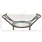 Maple and Jade 26" Serving Bowl with Metal Base in Brown and Clear, , large