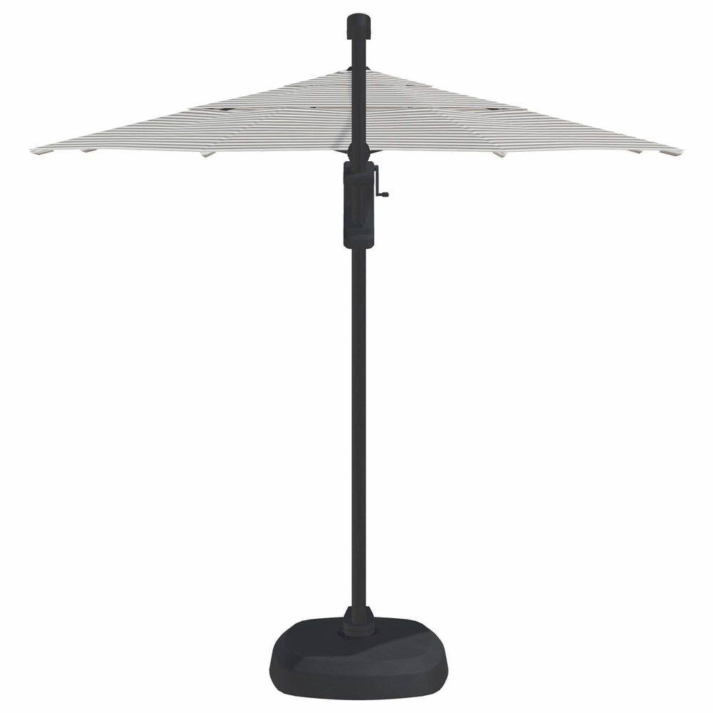 Garden Party Starlux AKZ Plus 11" Octagon Cantilever Umbrella with Black Base in Richmond Stone Stripe, , large