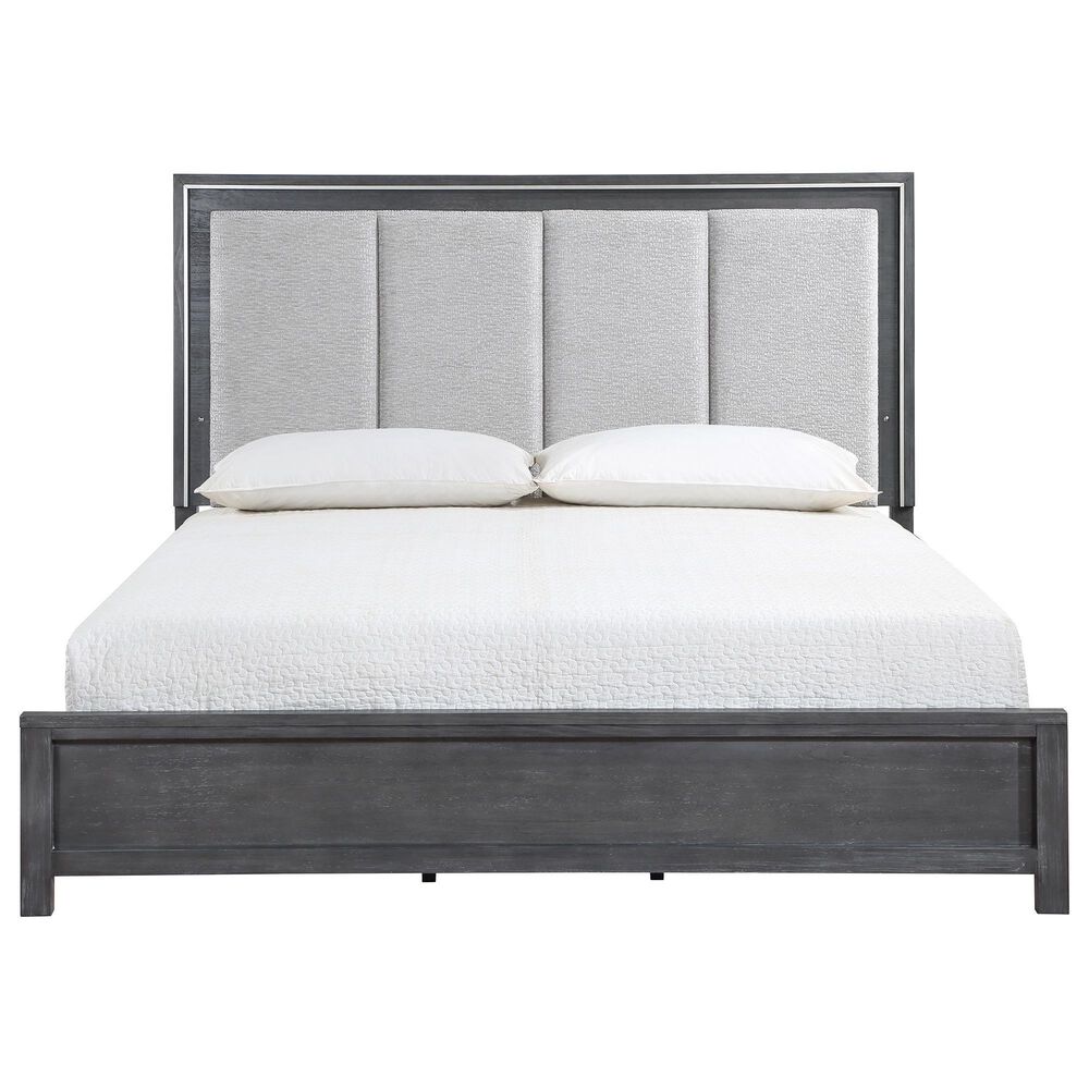 New Heritage Design Odessa 4-Piece Queen Bedroom Set in Charcoal and Silver, , large