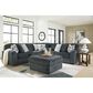 Ashley Midnight-Madness Oversized Ottoman in Gunmetal, , large