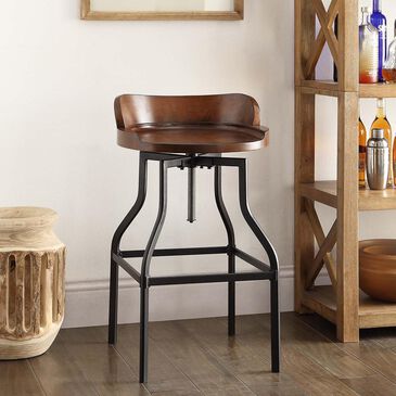 Carolina Cottage Maria Adjustable Stool in Chestnut and Black, , large