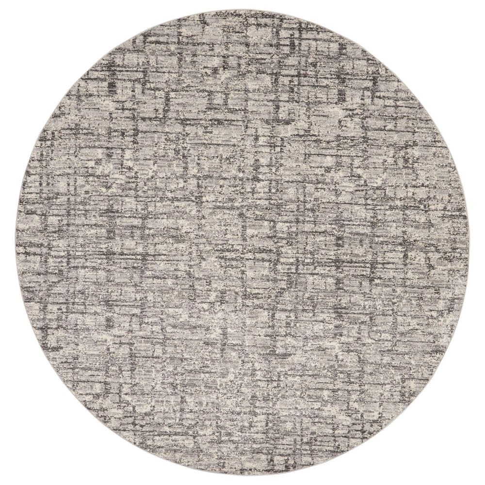 Nourison Rush 8&#39; Round Ivory and Grey Area Rug, , large