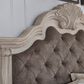 Millenium Bruchandi King Upholstered Panel Bed in Antiqued White, , large