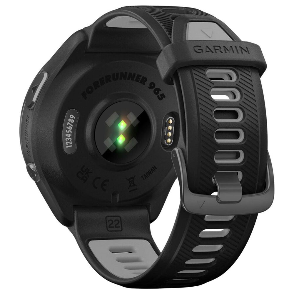 Garmin Forerunner 965 Smartwatch Titanium Bezel Black Case with Black and Powder Gray Silicone Band, , large