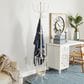 Maple and Jade 12-Hook Freestanding Coat Rack with Umbrella Storage Base in Distressed White, , large