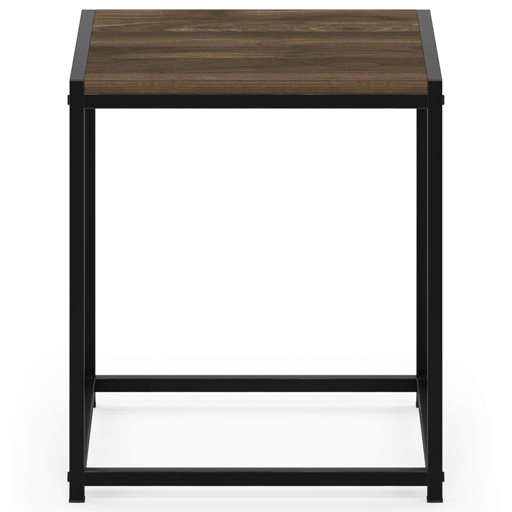 HOMLUX 1-Tier End Table in Columbia Walnut and Black, , large