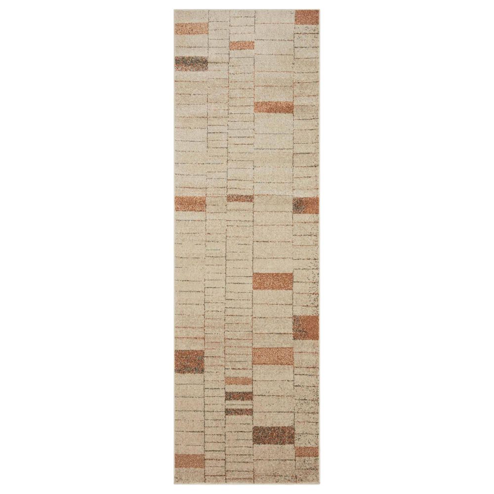 Loloi II Bowery 2'3" x 7'6" Tangerine and Taupe Runner, , large