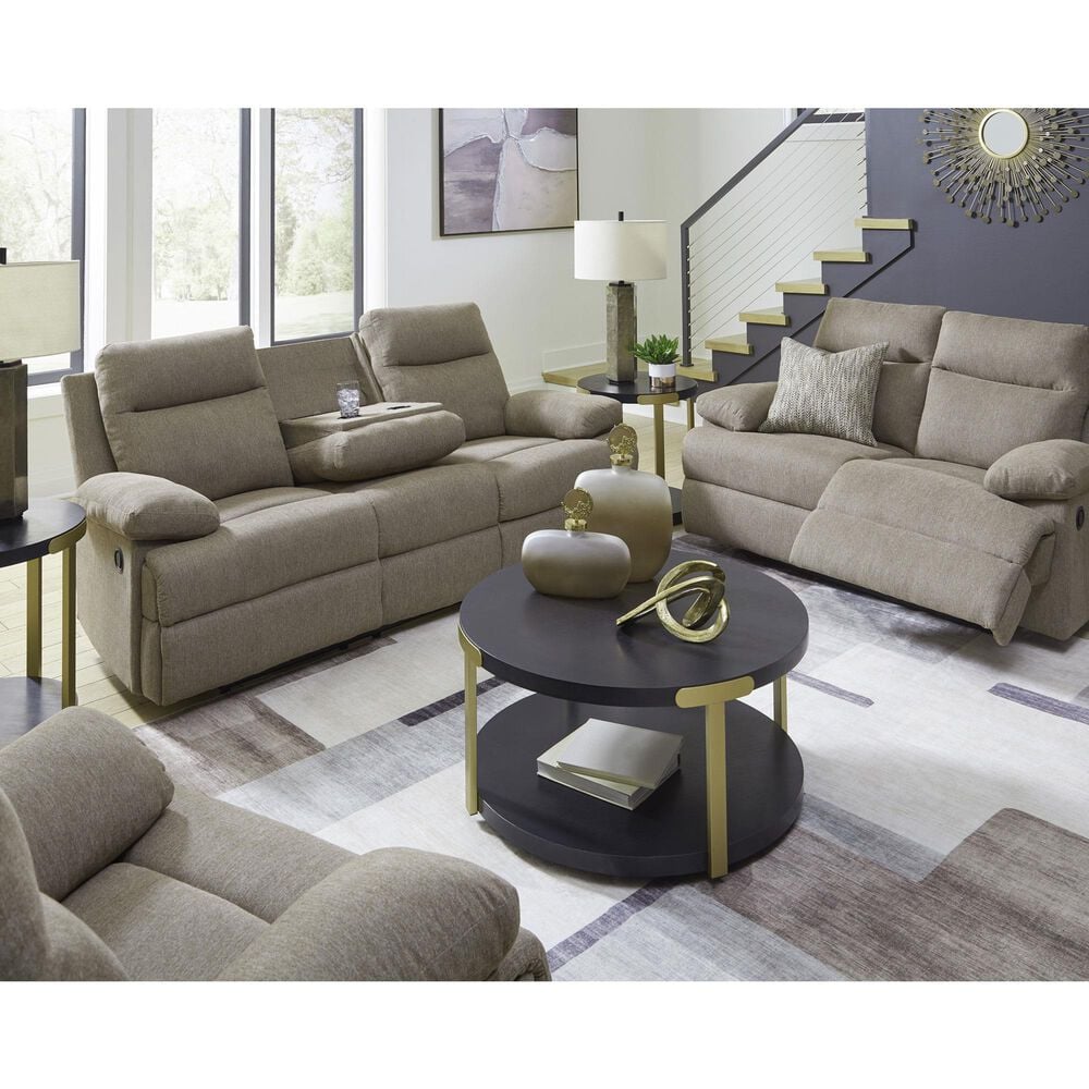 Ashley Side-Swipe Manual Reclining Loveseat in Mocha, , large