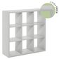 HOMLUX 9-Cube Reversible Open Back Bookshelf in Light Grey, , large