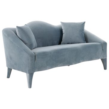 Tov Furniture Naya Stationary Loveseat in Sea Blue Velvet, , large