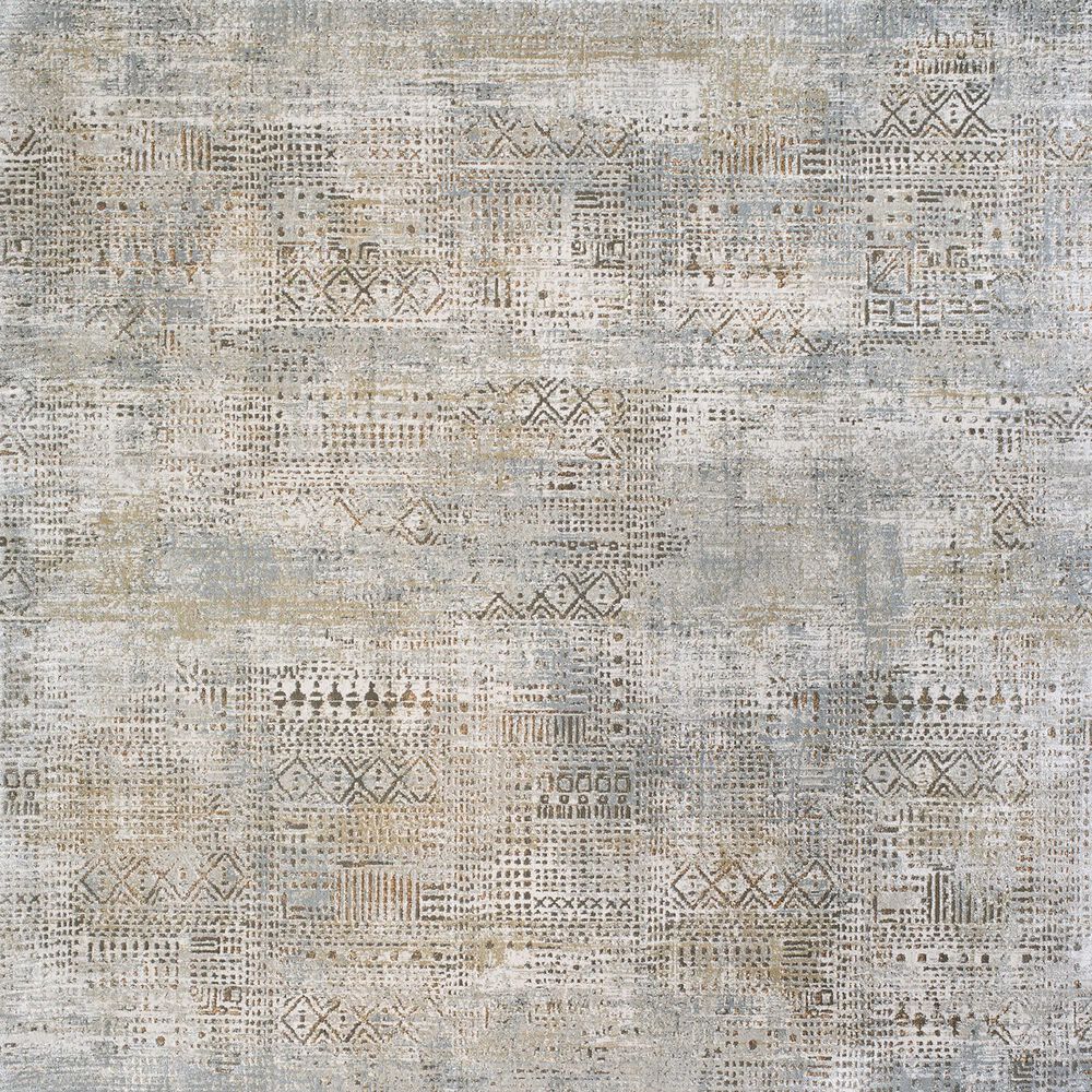 Surya Brunswick Cream, Light Gray, Charcoal, Light Brown, Mustard and Medium Brown 2' x 2'11" Area Rug, , large