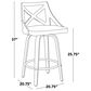 LumiSource Charlotte Swivel Counter Stool with Light Grey Fabric Upholstery in Whitewashed and Chrome (Set of 2), , large