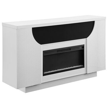Global Furniture USA Aveena 76-Inch Fireplace in White, , large