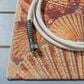 Safavieh Barbados Tropical Beach Seashell 6"6" Square Gold and Blue Indoor/Outdoor Area Rug, , large